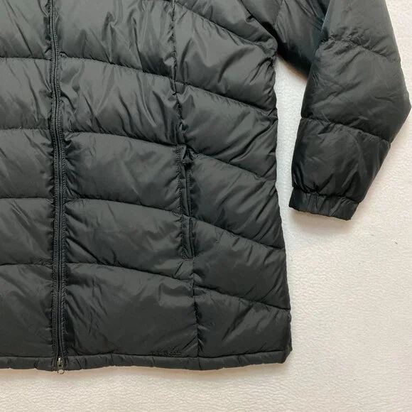 VINTAGE LL Bean Coat Womens 2X Black Goose Down Fill Puffer Hood Warm Jacket - Picture 3 of 13